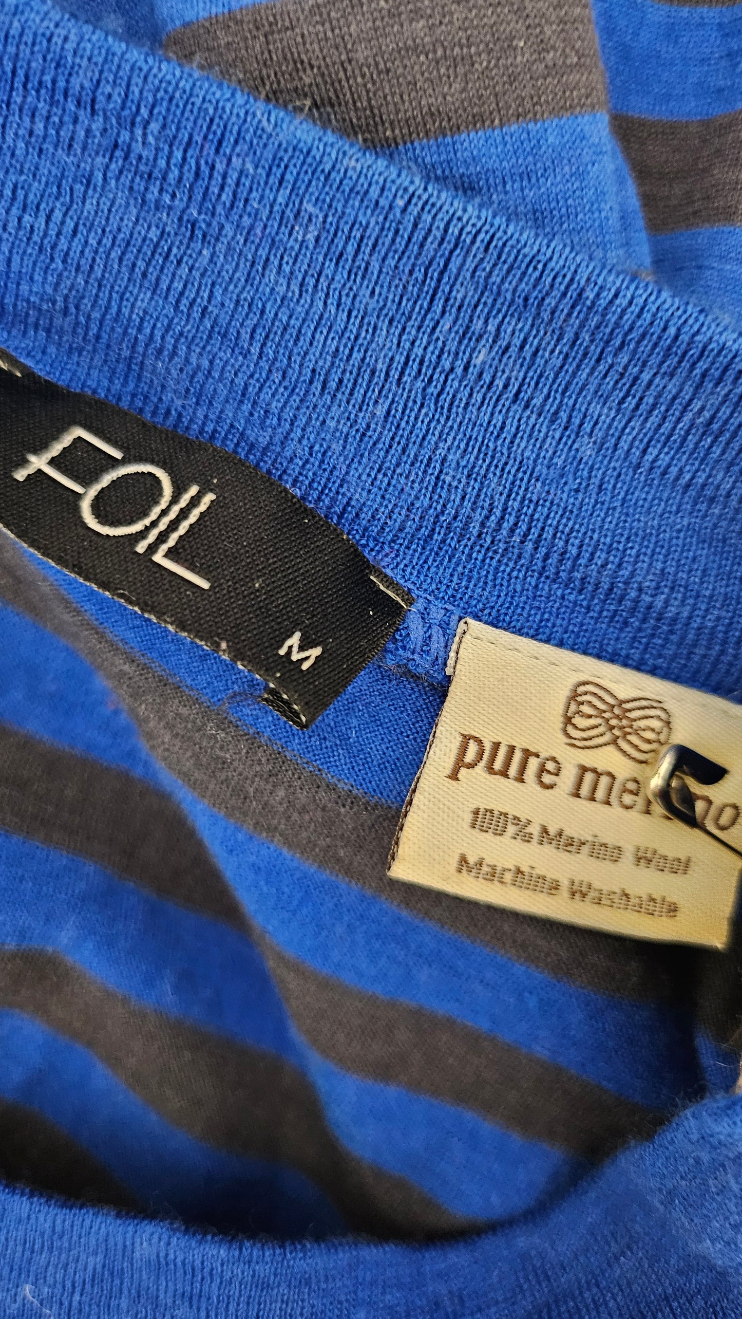 Foil Blue/Grey Merino Stripe (12)