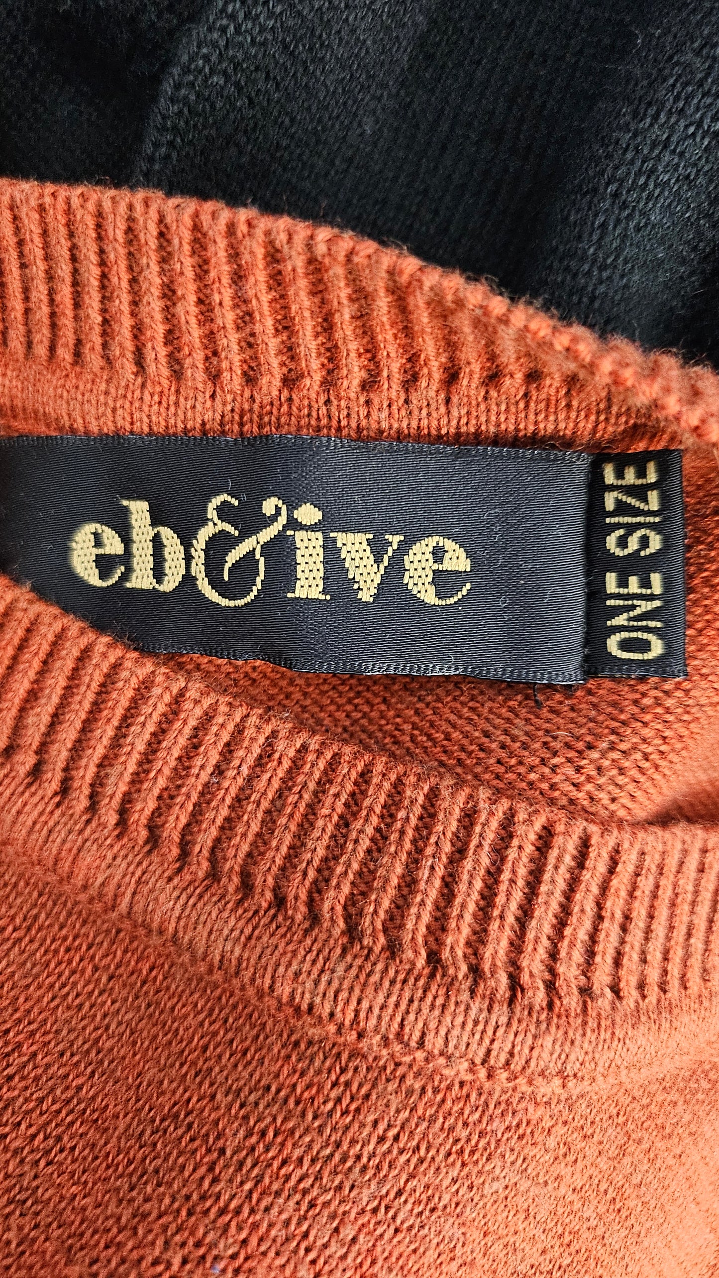 Eb & Ive Burnt Orange /Black Two Tone Knit (14)