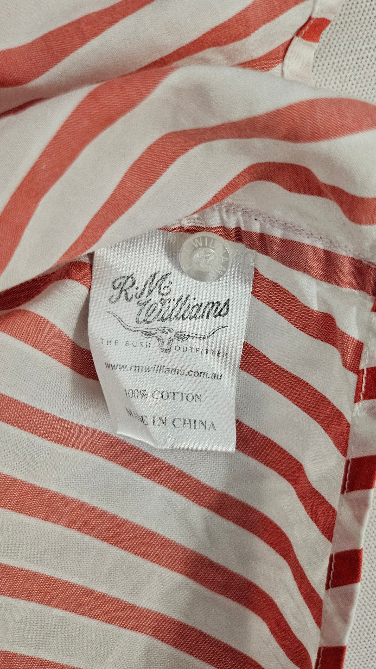 RM Williams Red/White Fitted Shirt 12