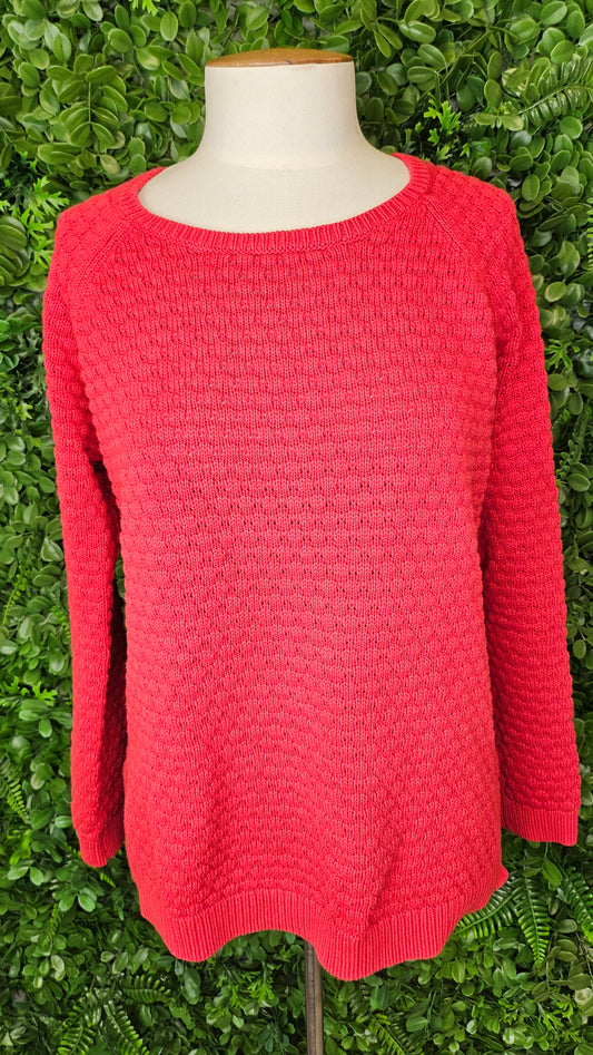 Boden Red Textured Cotton Knit (8-10)