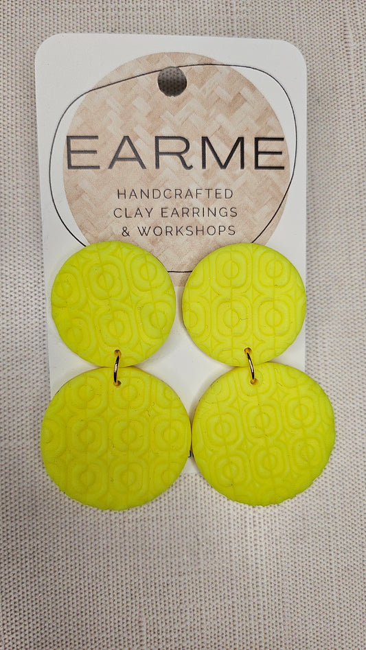 Earme Yellow Fluro Earrings BNWT