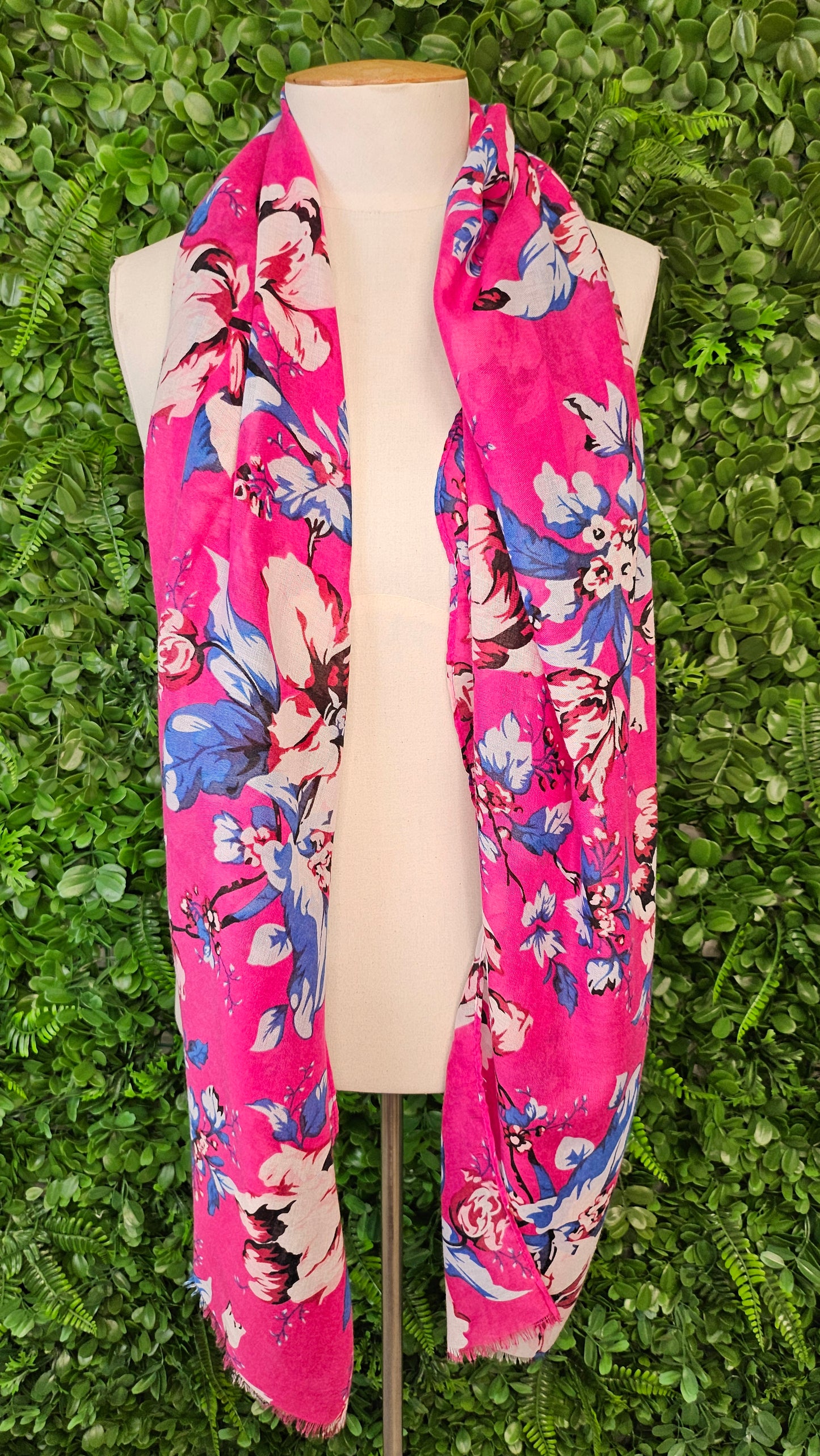 Unknown Pink Floral Scarf