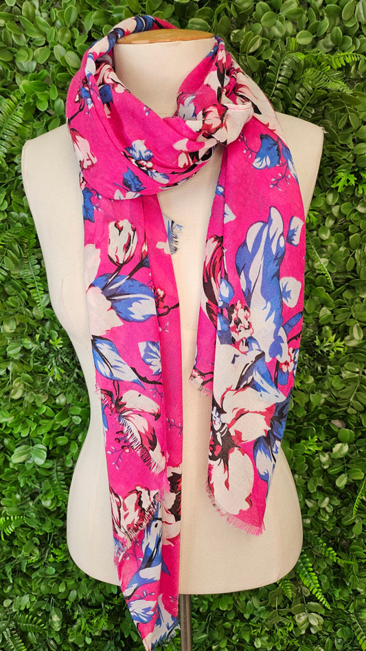 Unknown Pink Floral Scarf