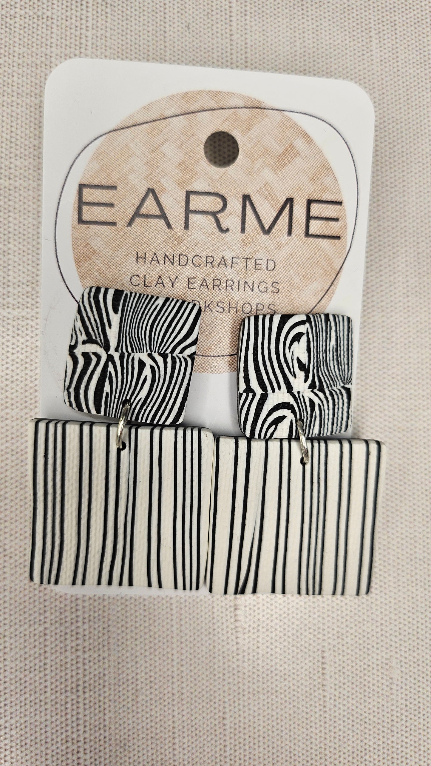 Earme  Square Stripe/pattern Earrings BNWT