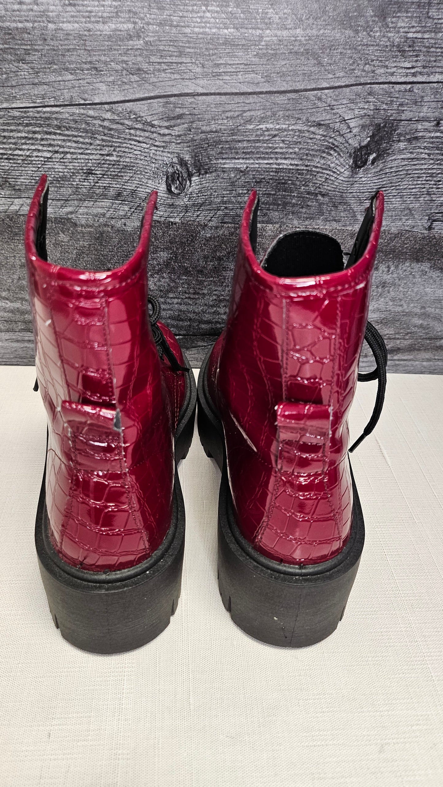 Topshop Cherry Red Chunky Boot (36)