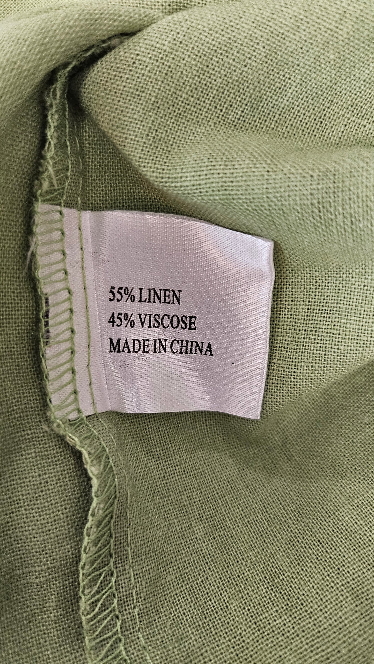 Twin Lakes Apple Green Linen Blend Top (18)