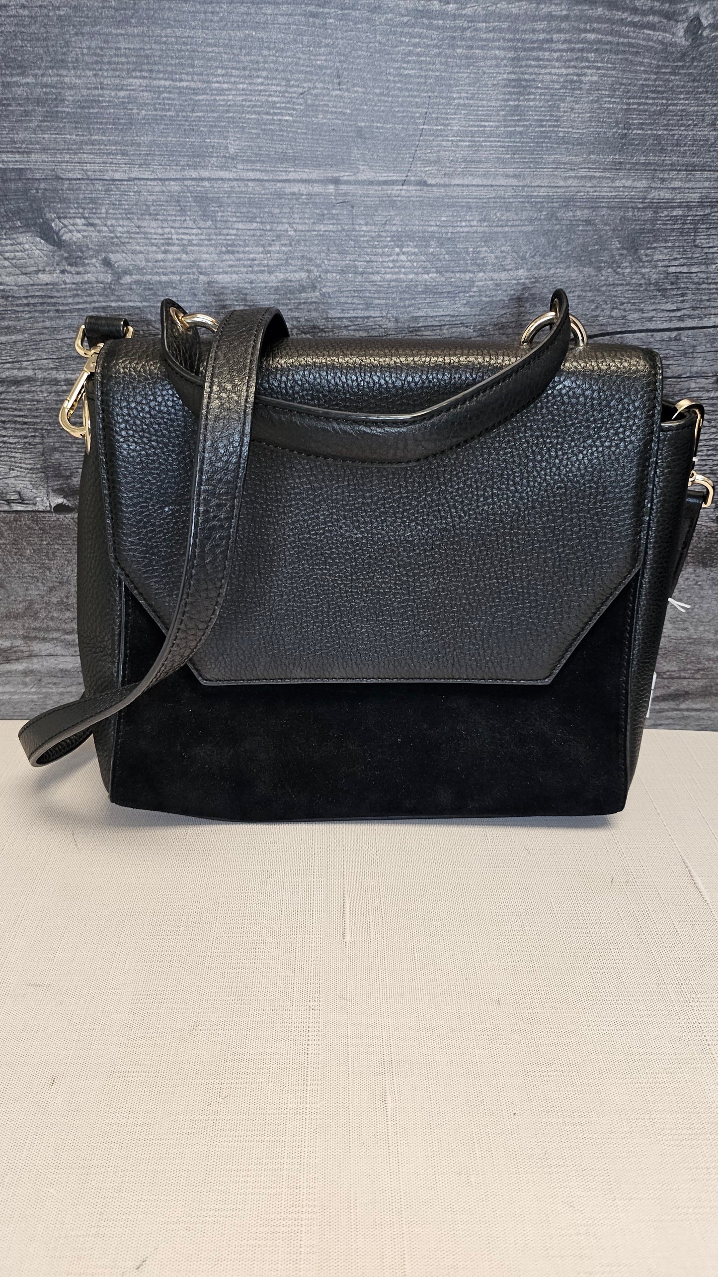 Mi Piaci Black Suede Front Bag 30x22