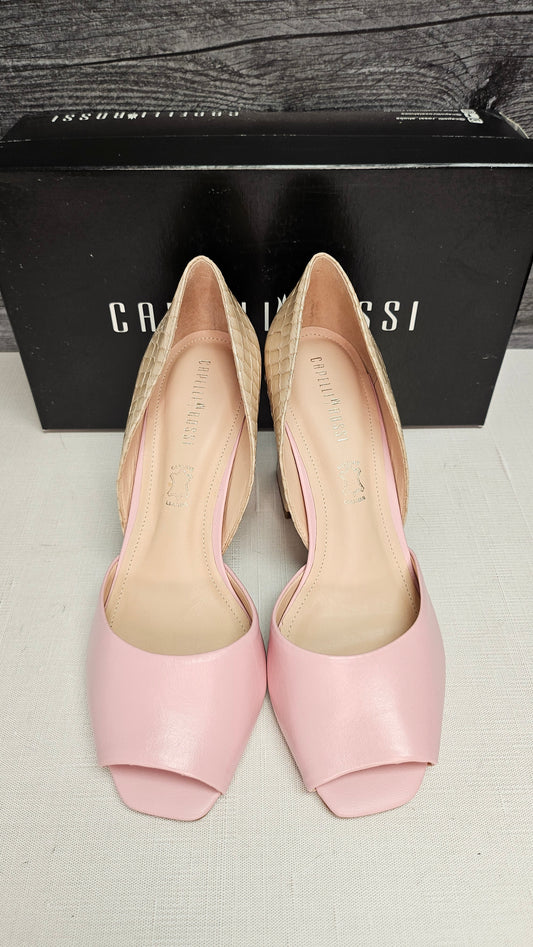 Capelli Rossi Tan/Pink Croc Heels BNWT 39