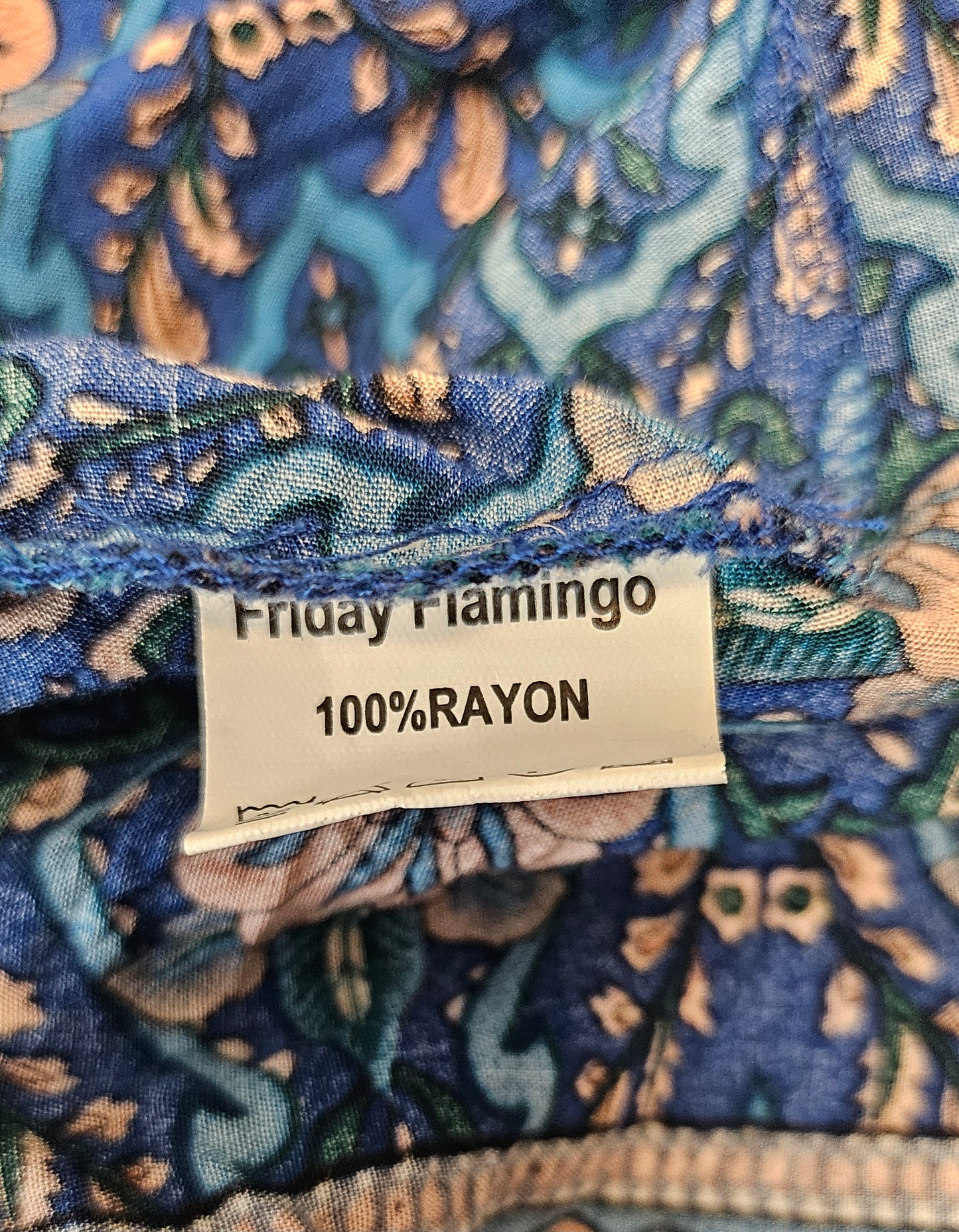 Friday Flamingo Blue Wrap Top (16-18)