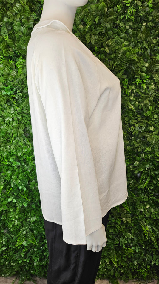 Unknown Ivory Linen Blend Top (18-20)