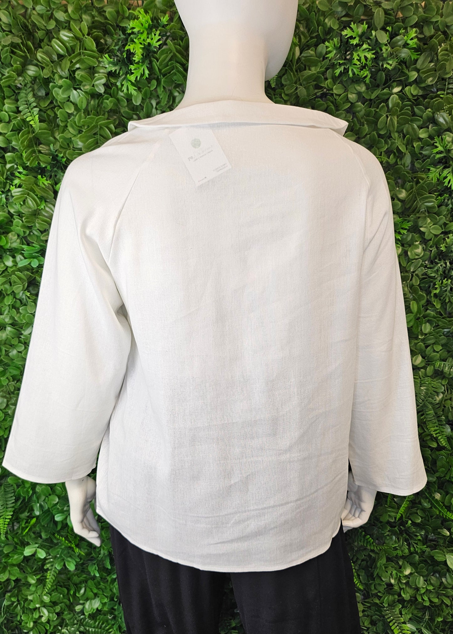 Unknown Ivory Linen Blend Top (18-20)