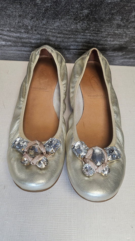 Wonders Gold Diamante Ballet Flats (39)