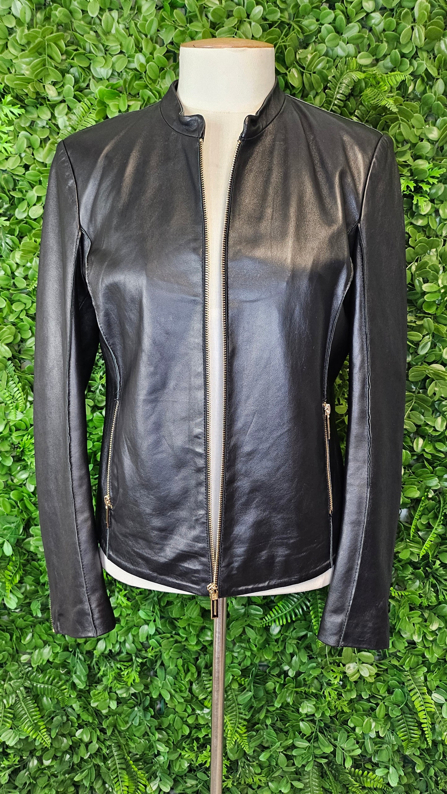 Unknown Black Leather Jacket (8-10)