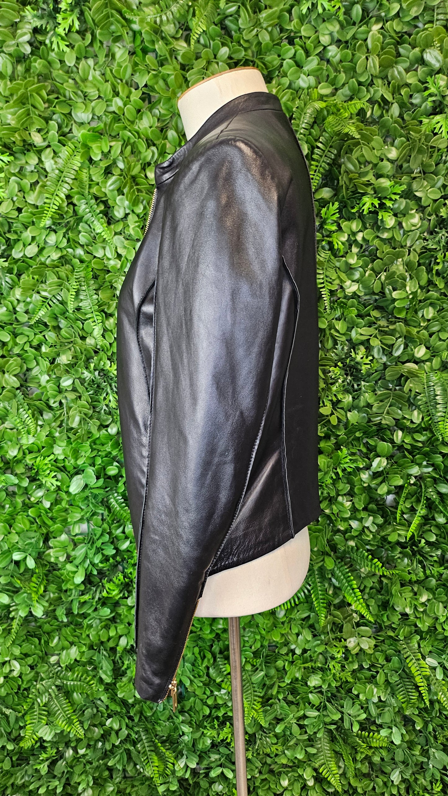 Unknown Black Leather Jacket (8-10)