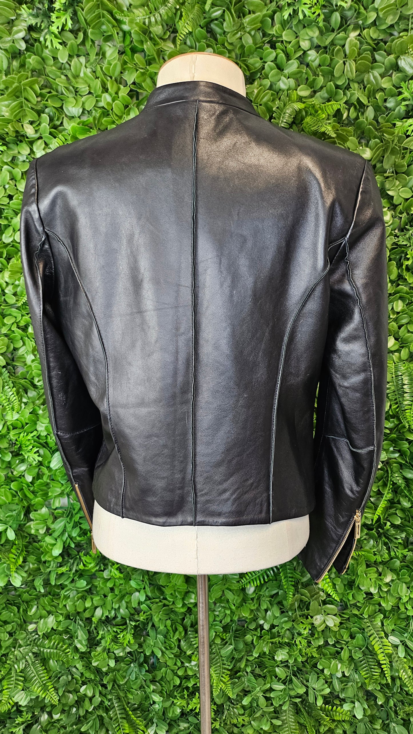 Unknown Black Leather Jacket (8-10)