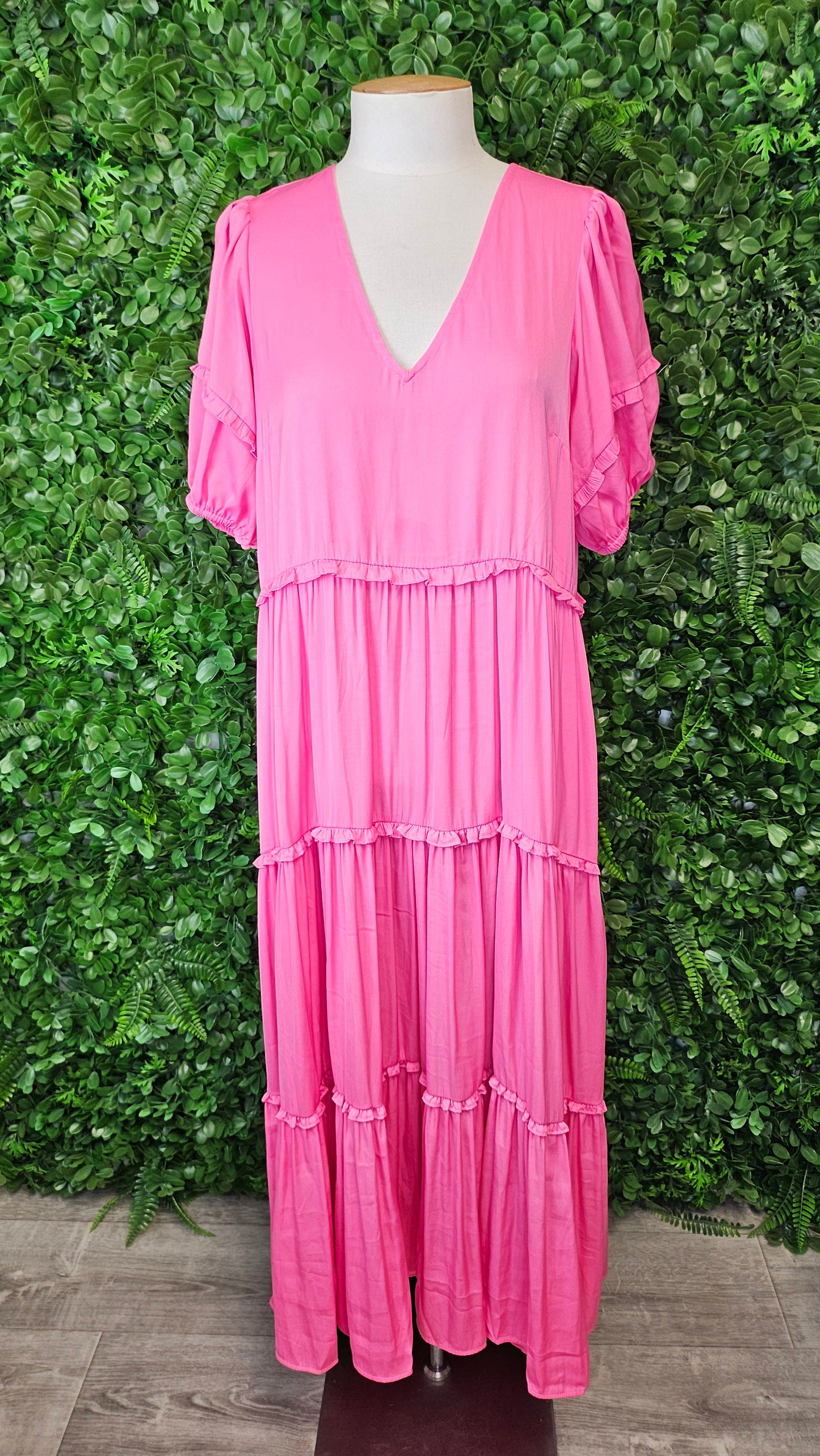 Decjuba Pink Sateen Dress (10)