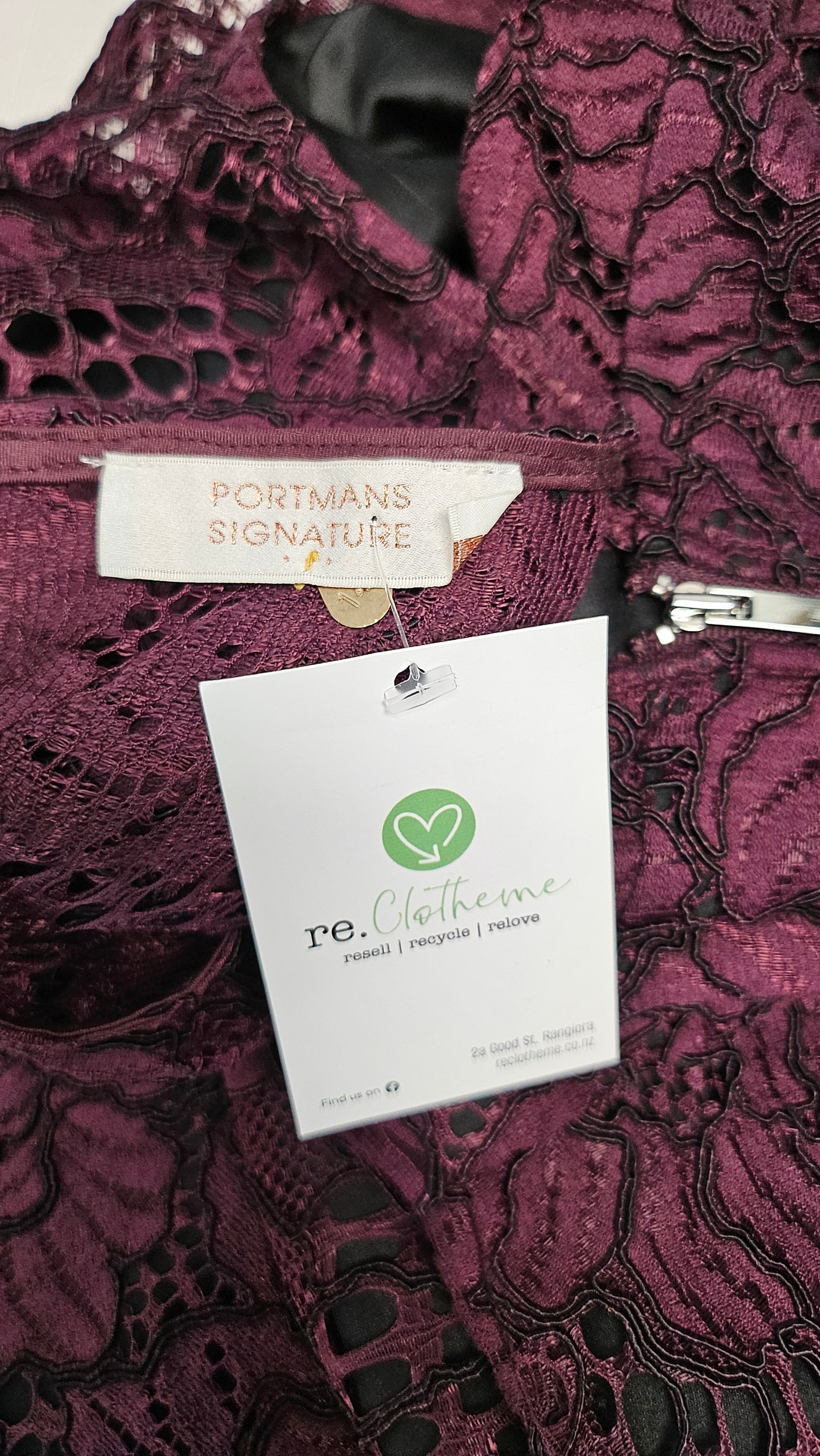 Portmans Burgundy Lace Dress (14)