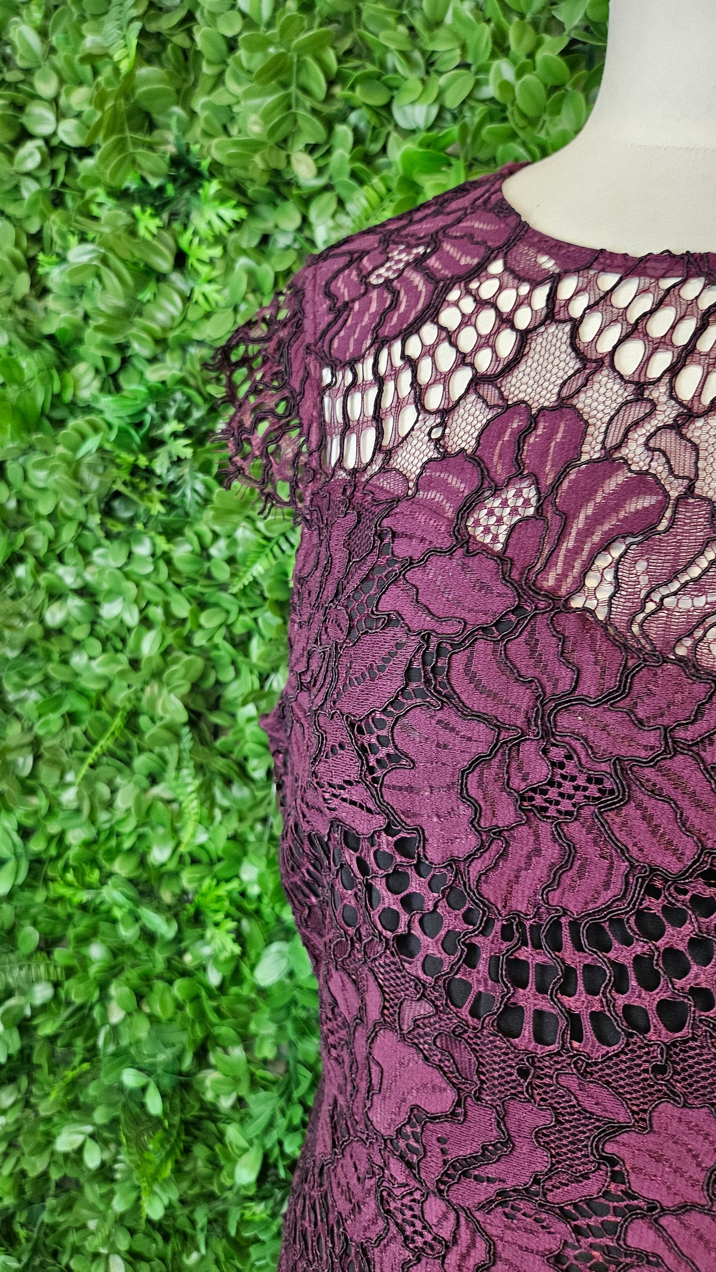 Portmans Burgundy Lace Dress (14)