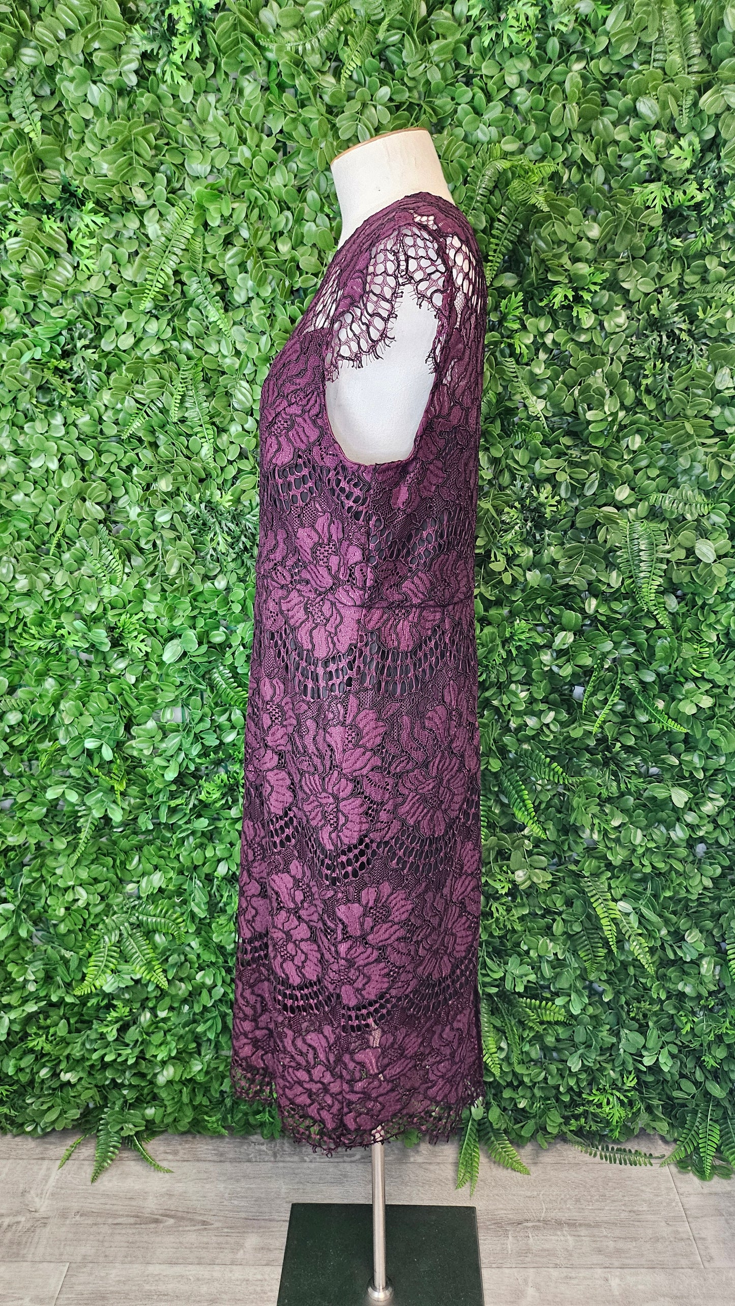 Portmans Burgundy Lace Dress (14)