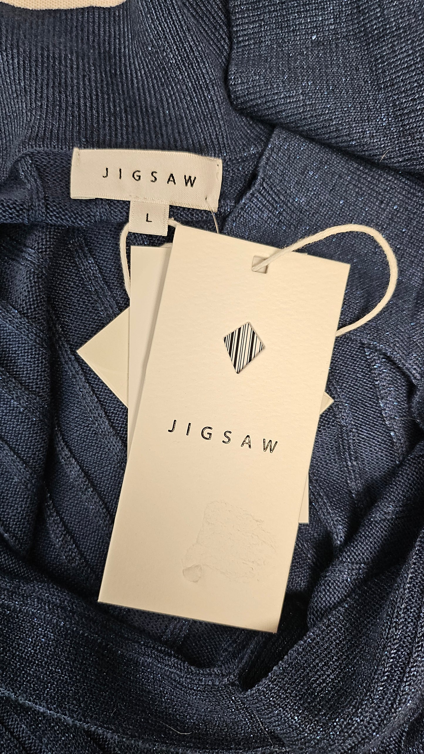 Jigsaw Blue Lurex Knit Top BNWT (14)