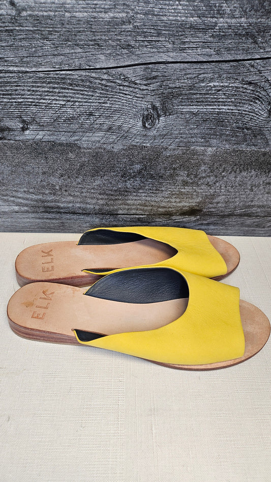 Elk Yellow Leather Slide (41)