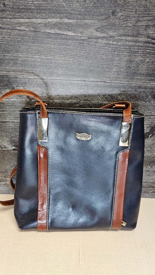 L'Artigiano Sorrentino Navy Leather Bag (27cmx25cmx7cm)