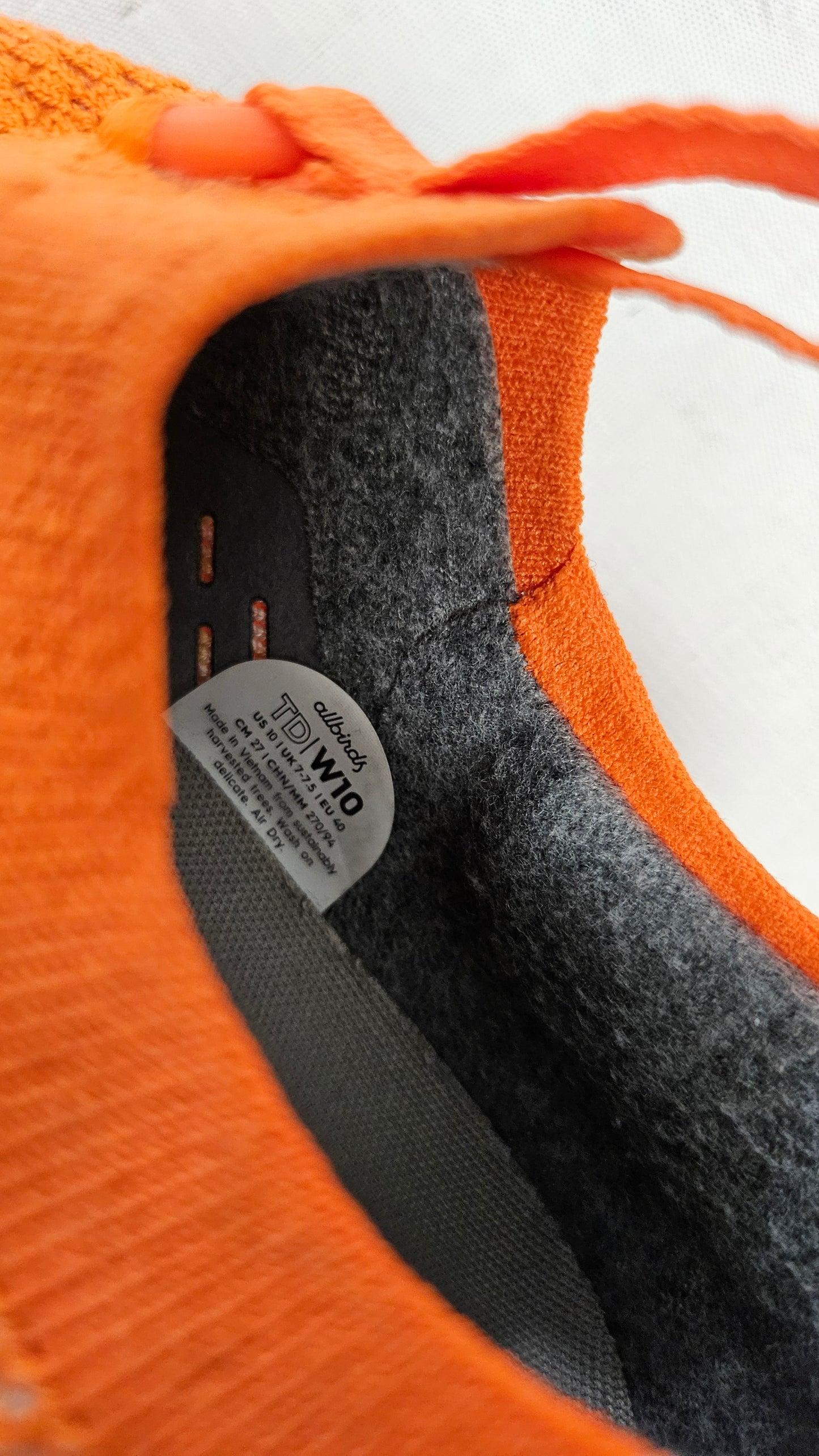 Allbirds Orange Knit Sneaker (40)