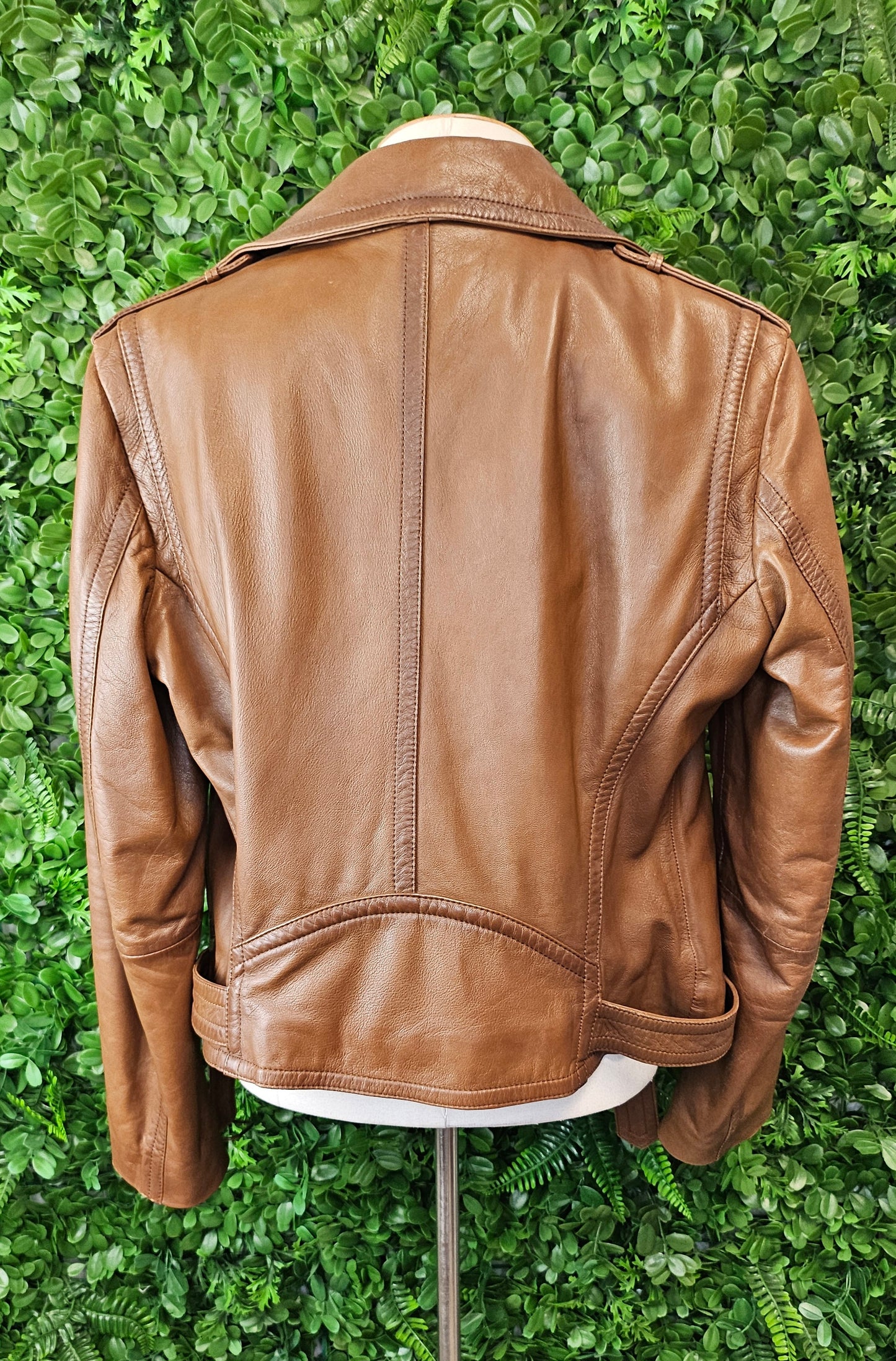 Massimmo Dutti Brown Leather Jacket (14)