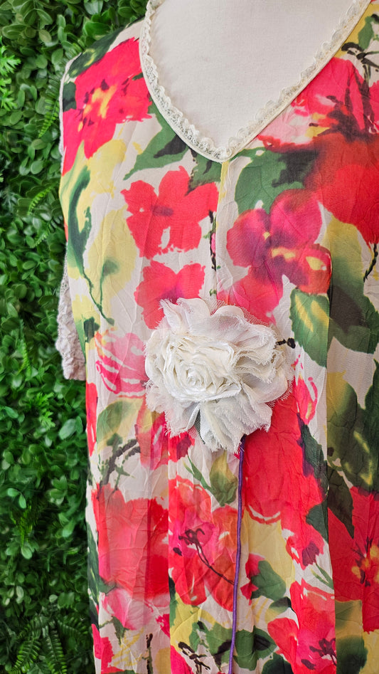 V Designs  Floral Layering Dress (14-16)