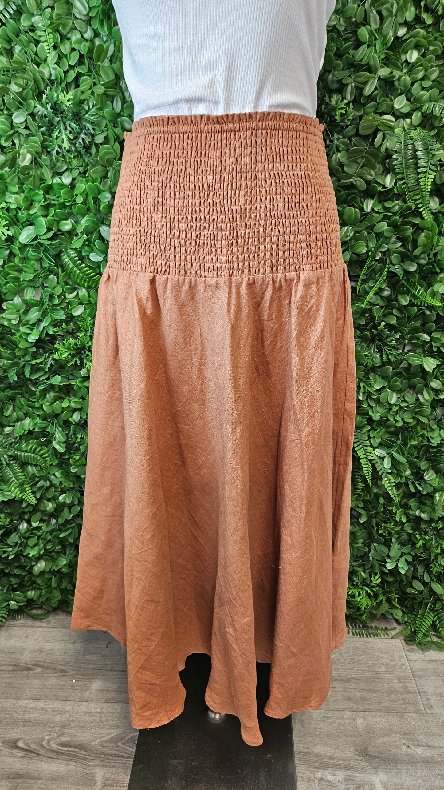 Leila + Luca Cinnamon Linen Skirt (12)