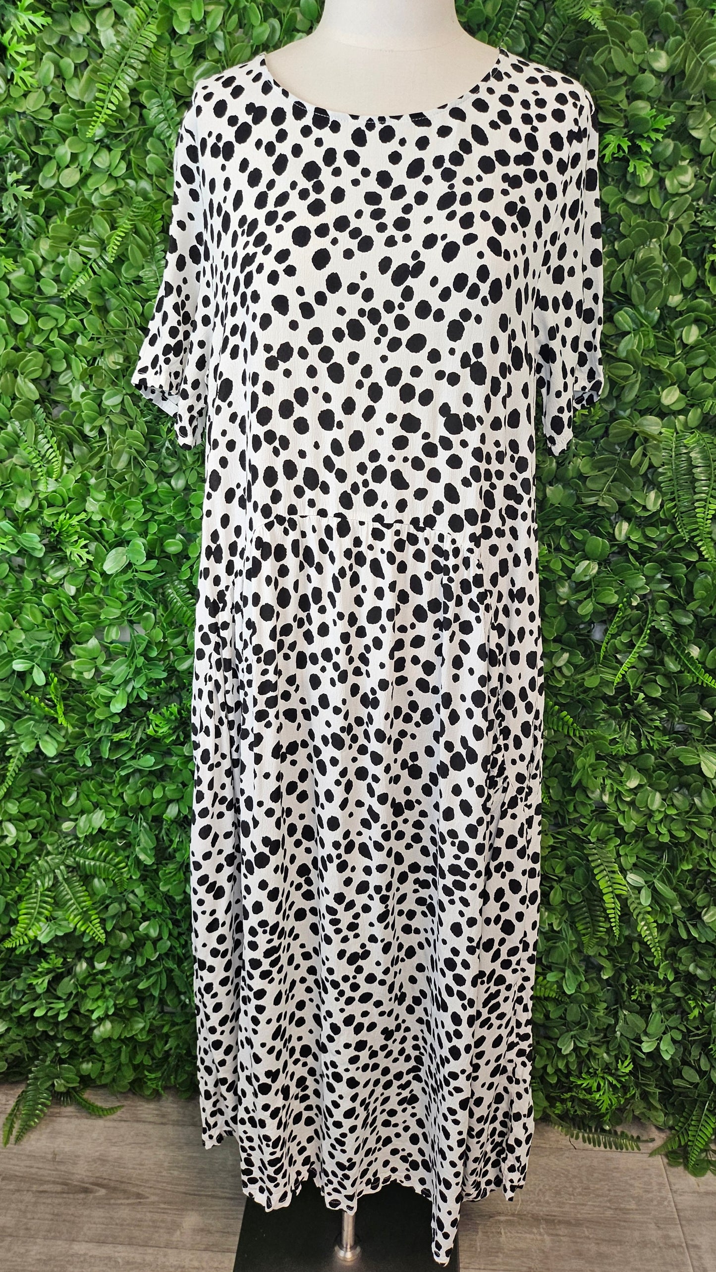 Lemon Tree Black/White Spot Dress (14)