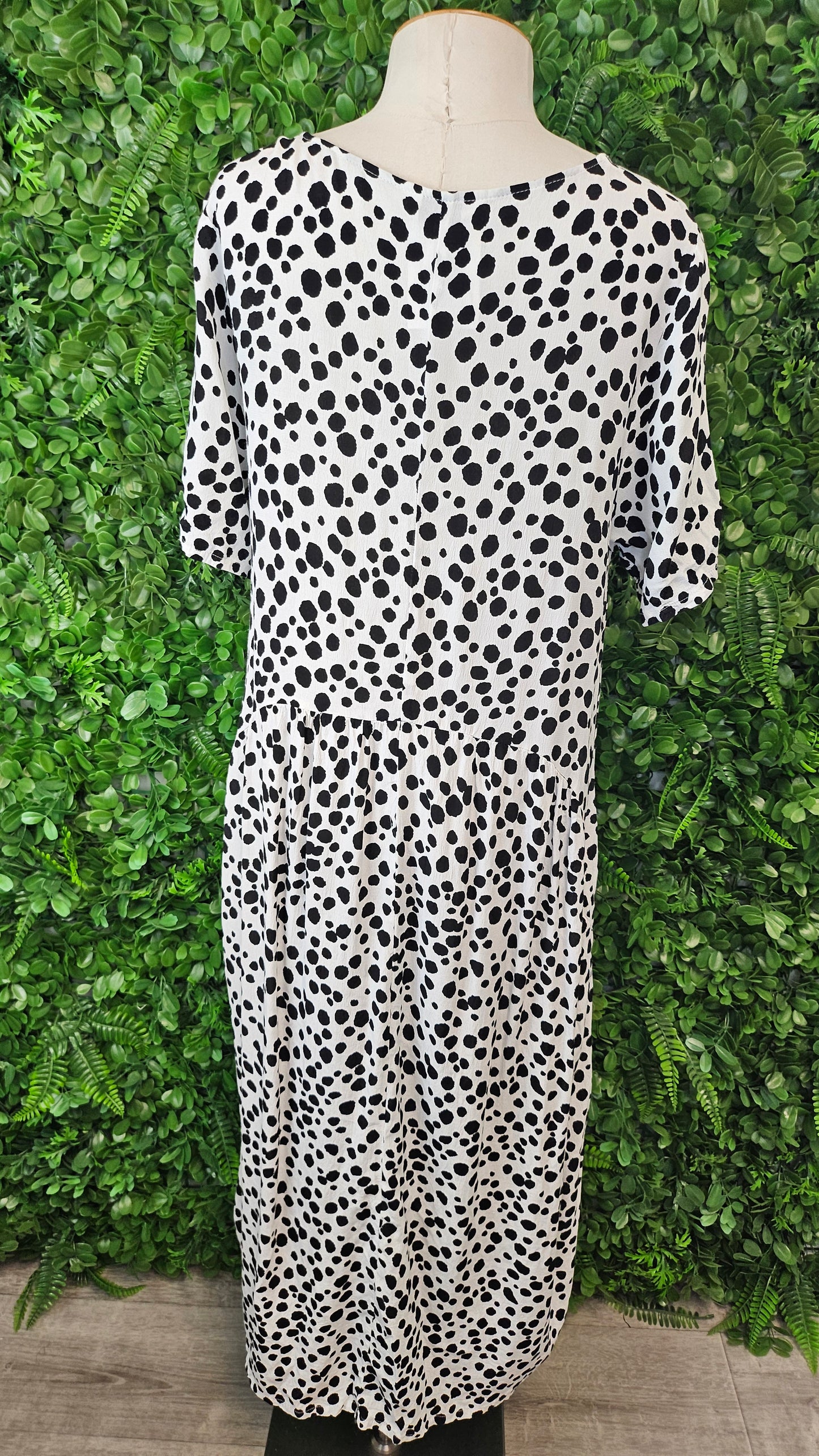 Lemon Tree Black/White Spot Dress (14)