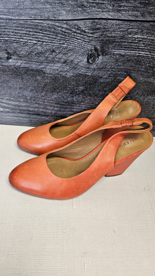 Valeria Grossi Orange Leather Slingback (36)