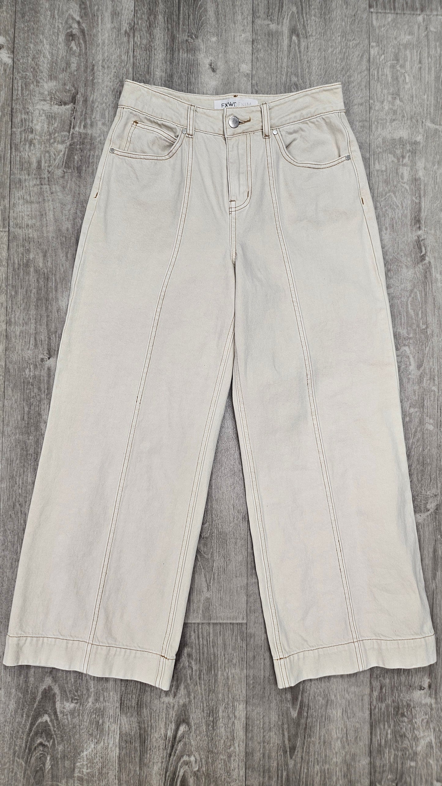 Foxwood Cream Wide Leg Jean (8)