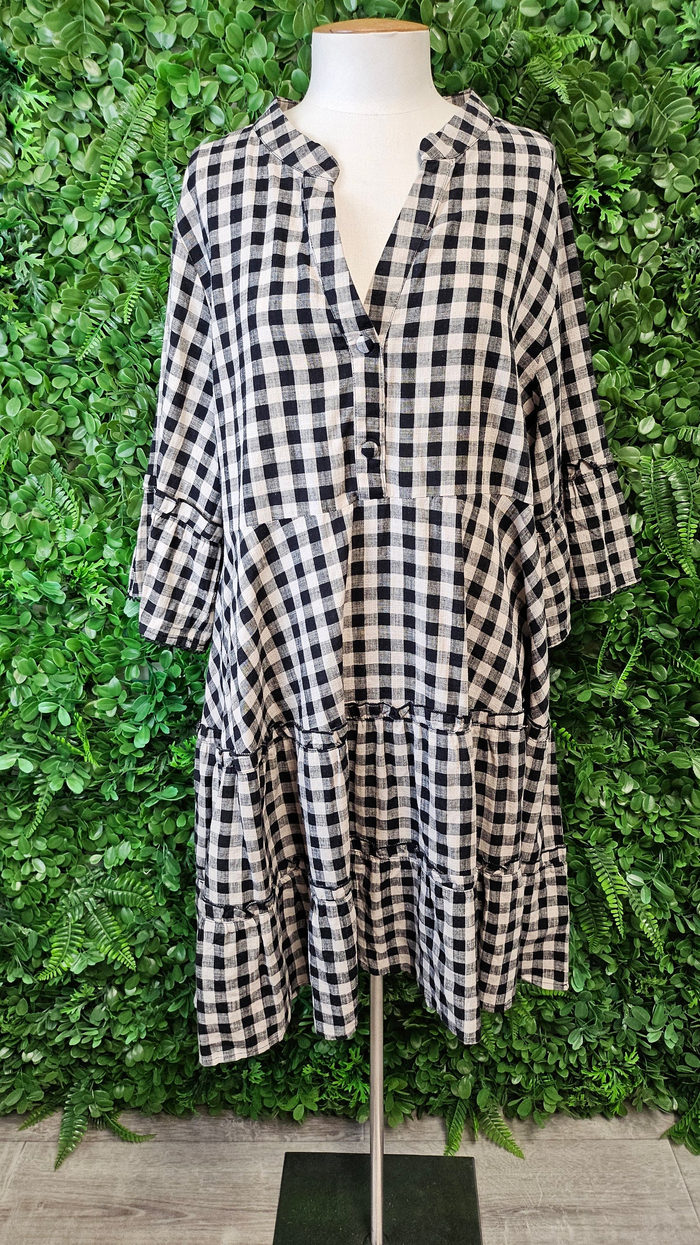 Mimoso Black/Taupe Gingham Dress (14)