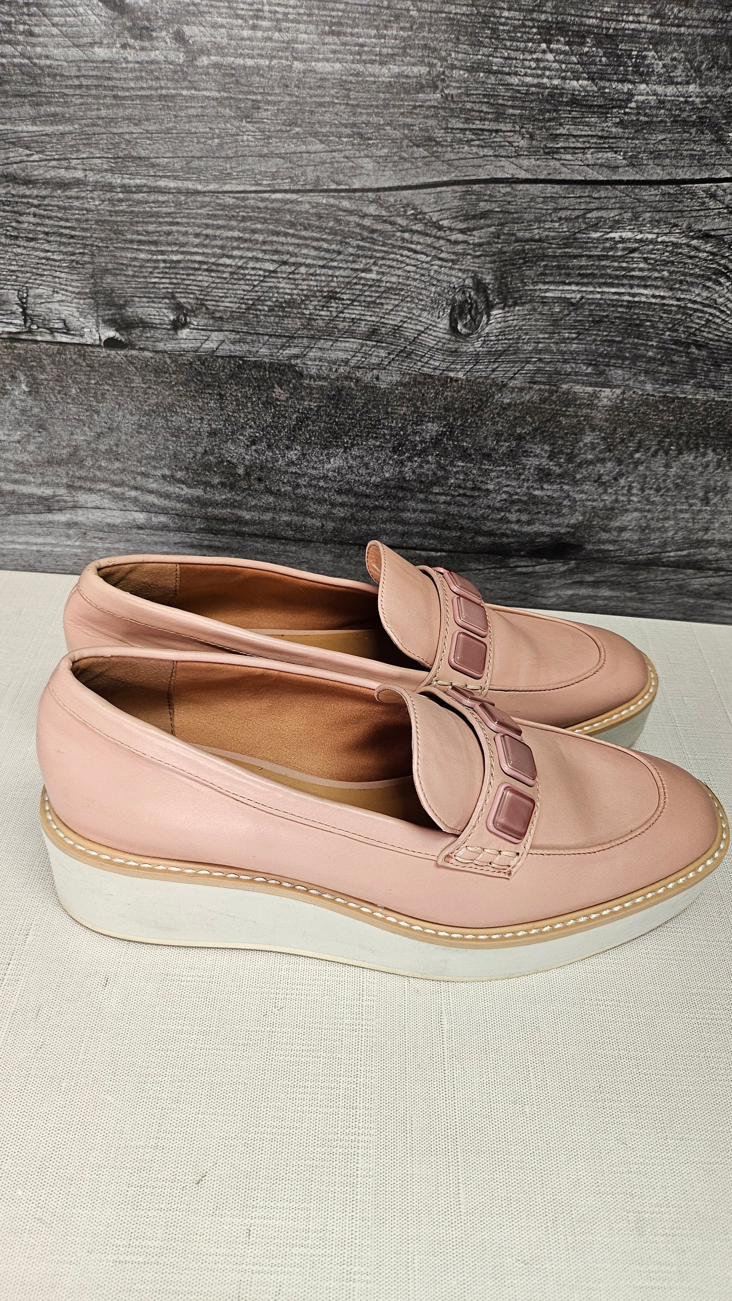 Charles & Keith Blush Pink Platform Loafer (37)