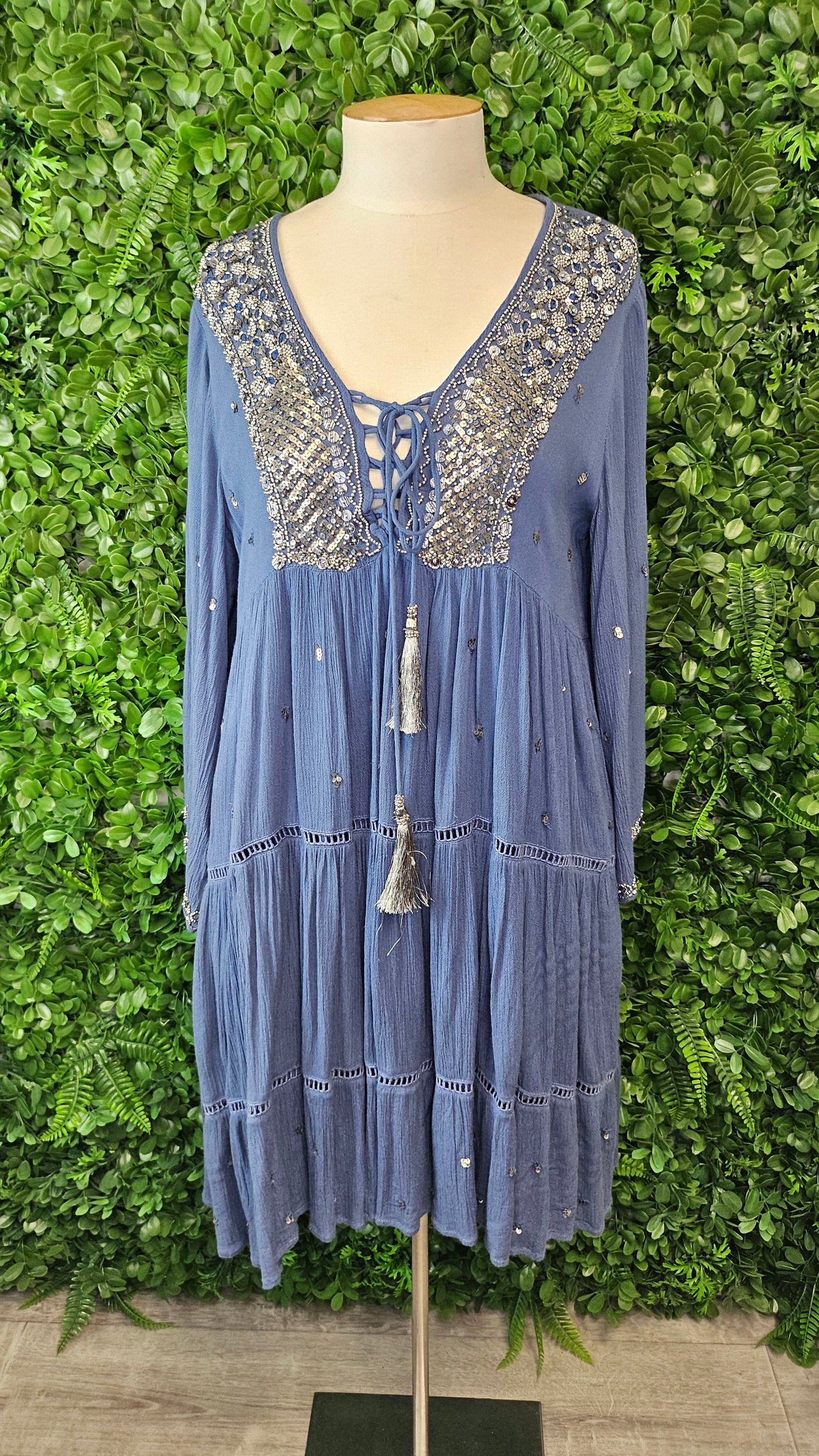 Lula Soul Blue Beaded Dress (10)