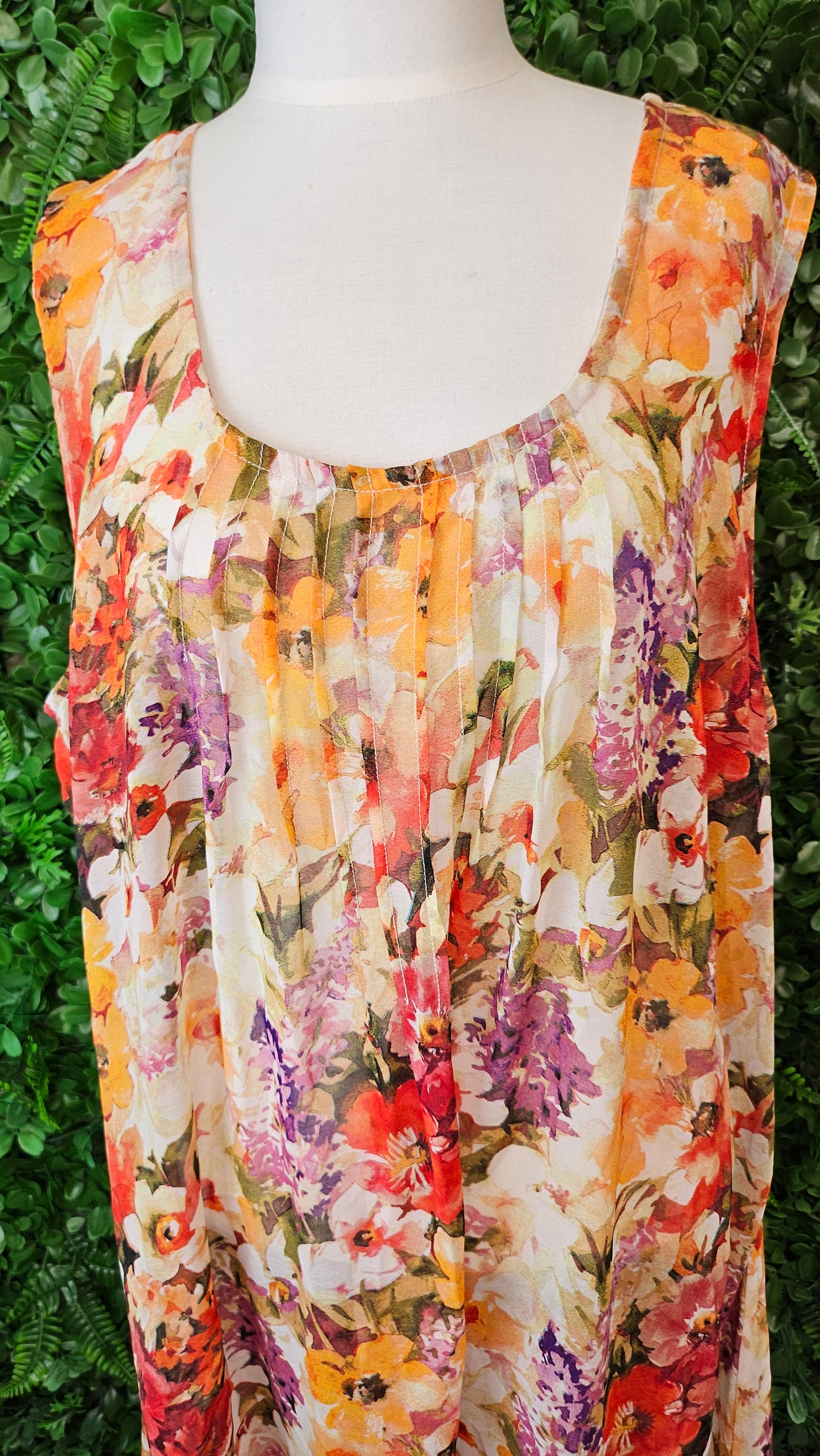 Pleat Tunic Floral Tunic Dress (24)