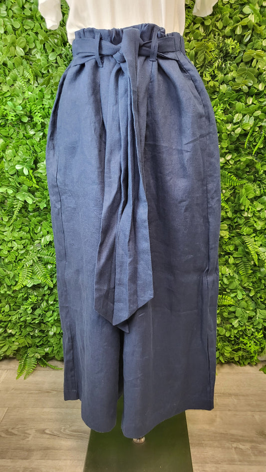 Lordship Navy Linen Culottes (16-18)