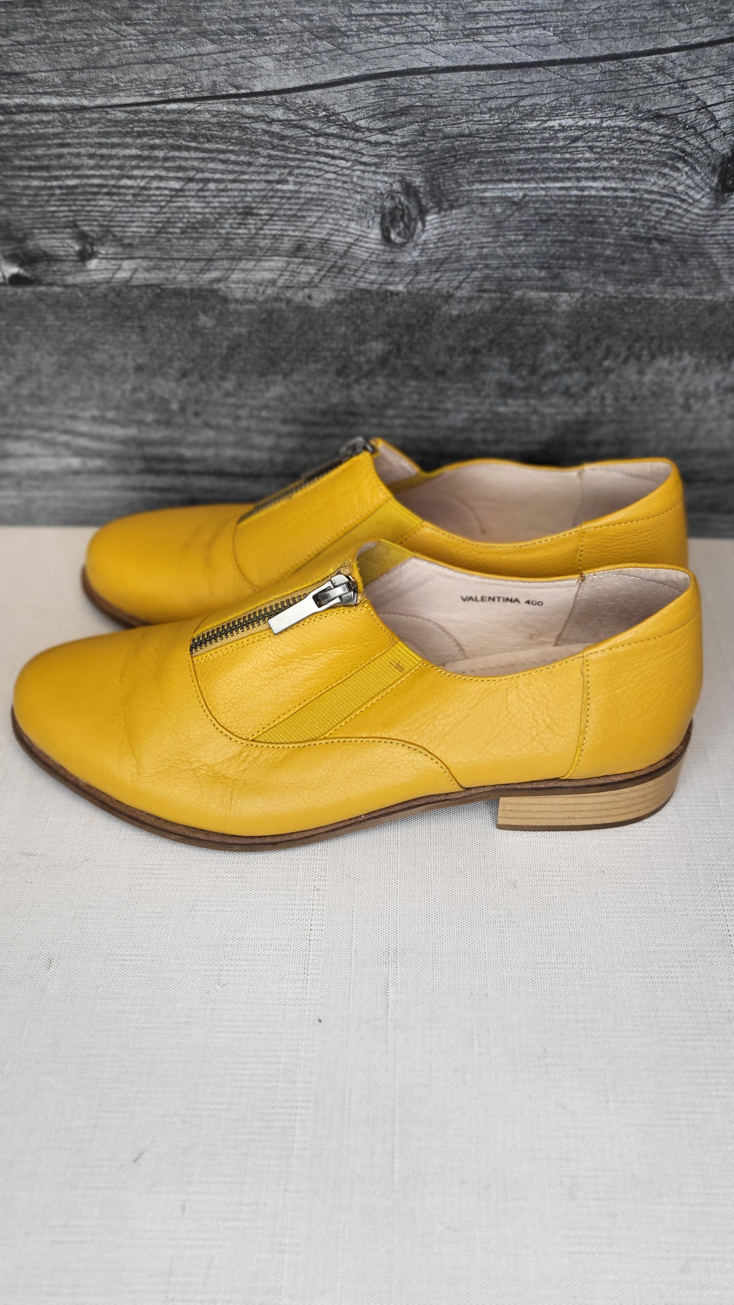 Nior Yellow Zip Up Loafer (40)