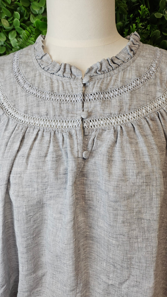 Zoe Kratzmann Grey Linen Orbit Top 14-16