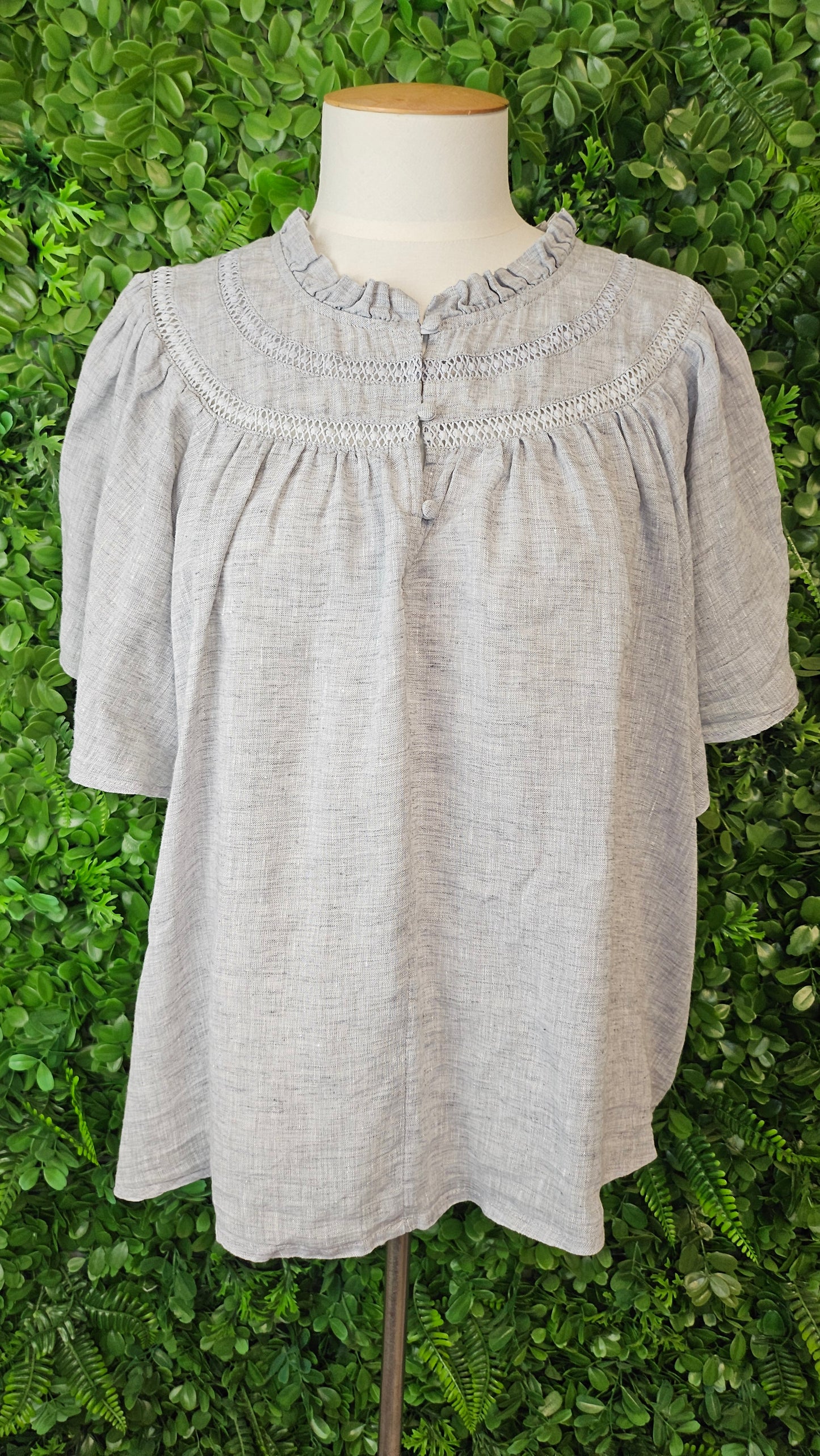 Zoe Kratzmann Grey Linen Orbit Top 14-16