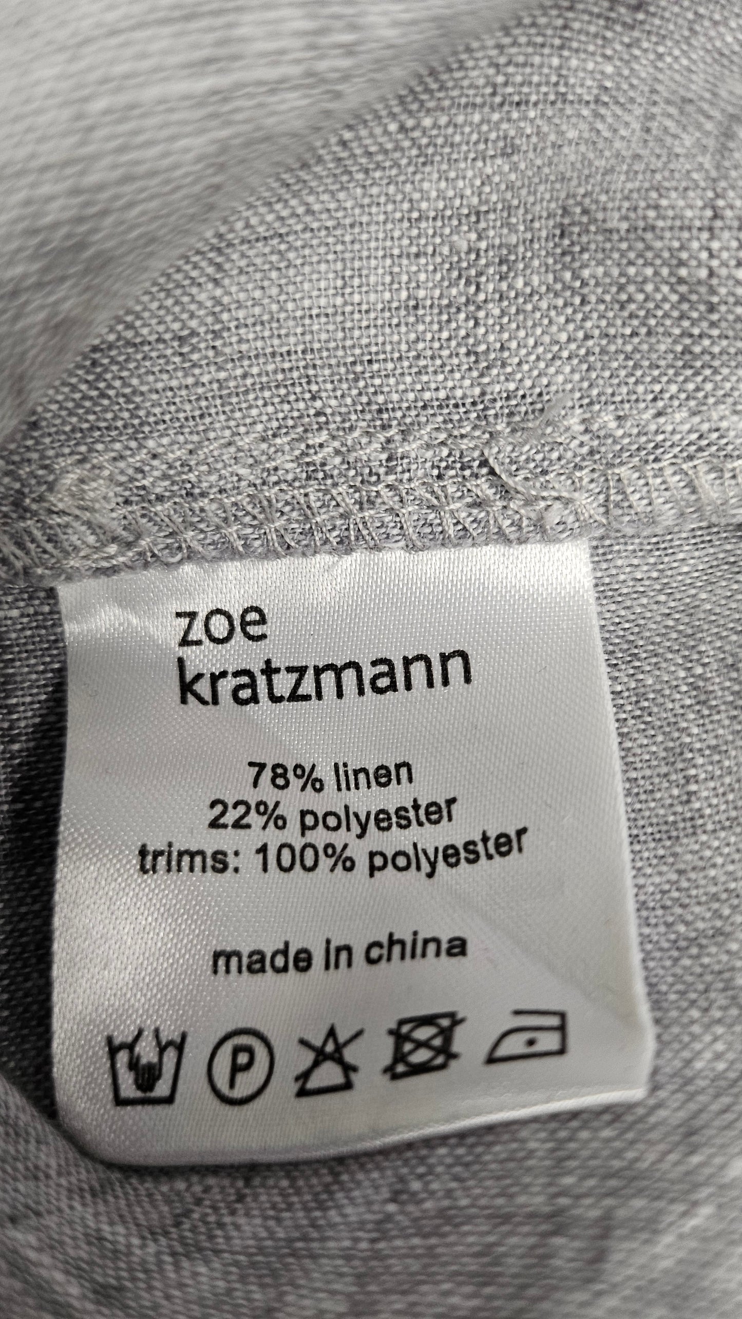 Zoe Kratzmann Grey Linen Orbit Top 14-16