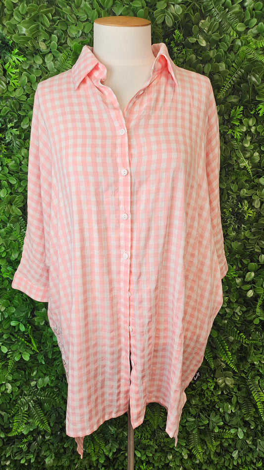 Jellicoe Pink/White Check Shirt (14-16)