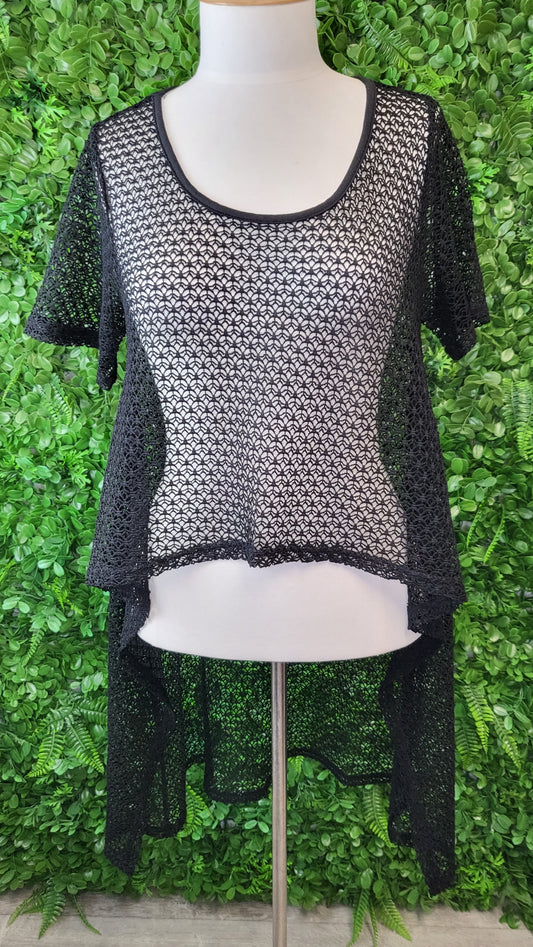 Charcoal Black Mesh Layering Top (10)