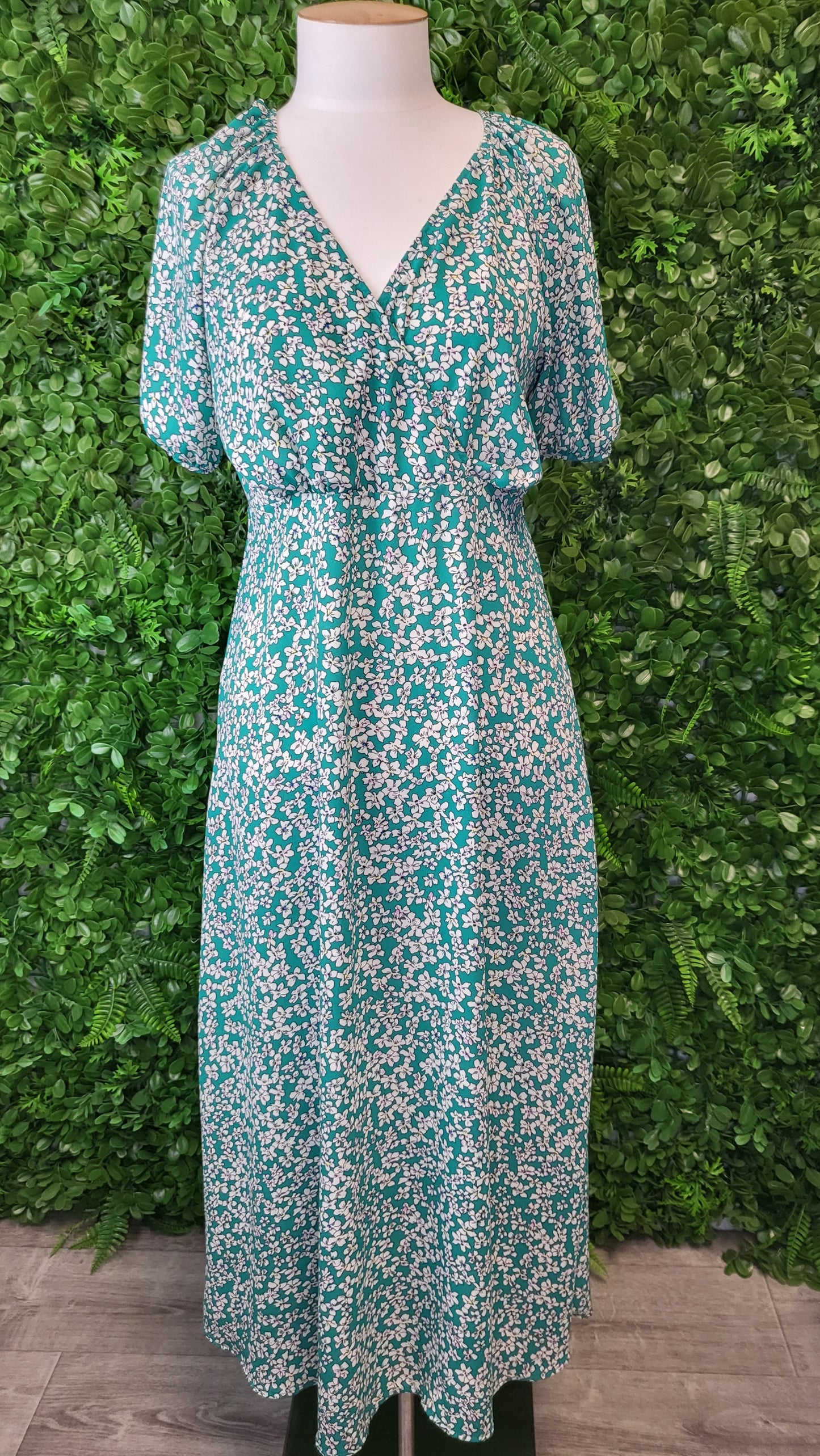 Only Green Floral Dress (12-14)