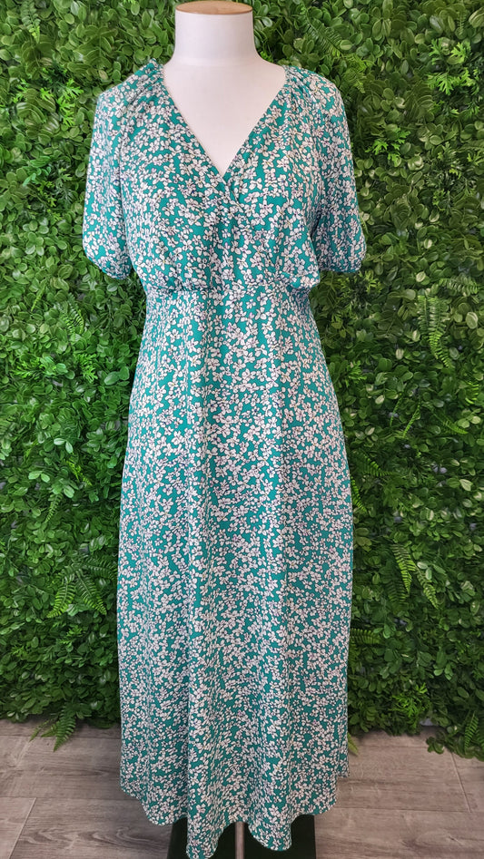 Only Green Floral Dress (12-14)