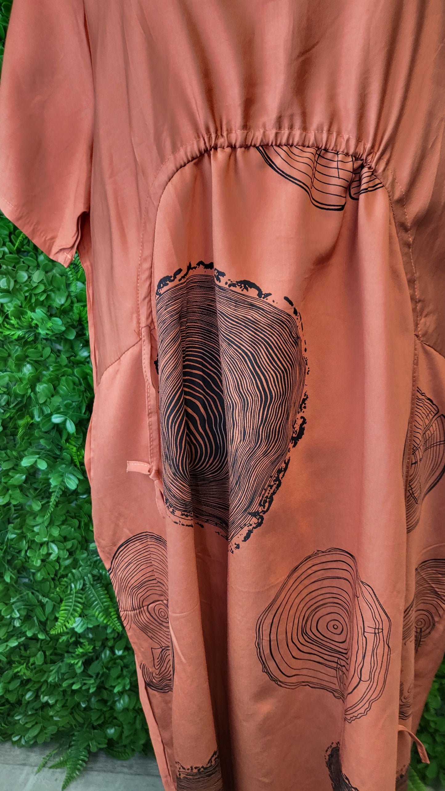 Saifon Rust Screen printed Dress (16)