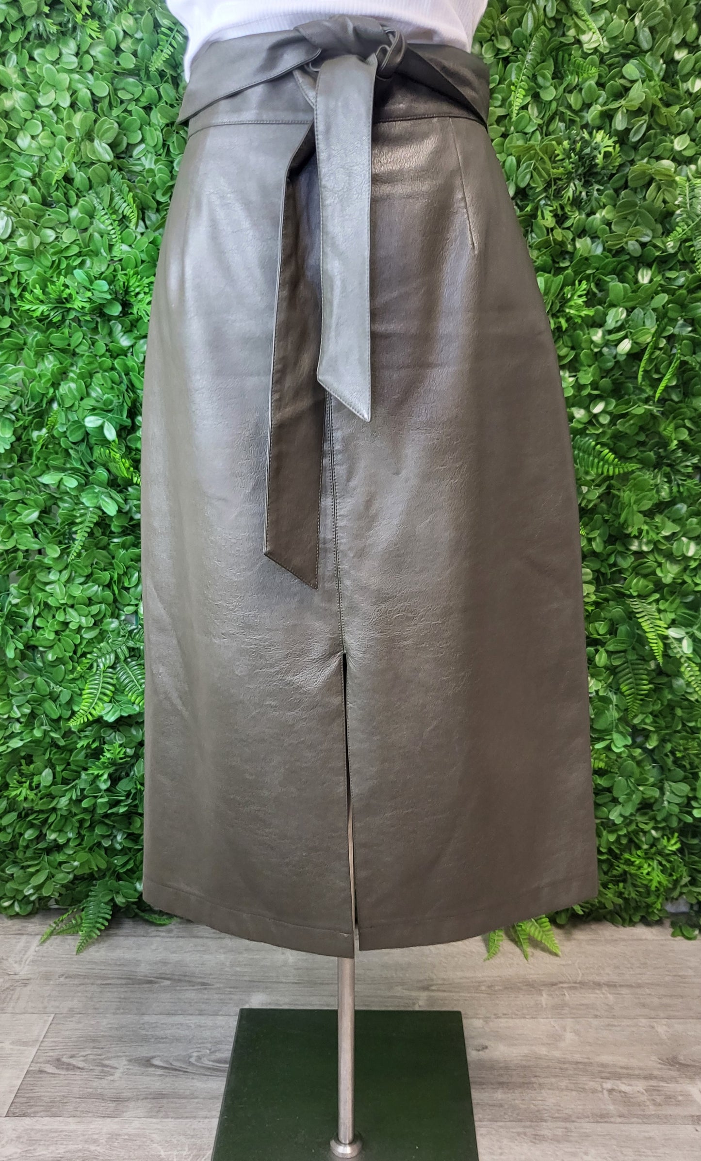 Esmaee Khaki Mineral Midi Skirt (14)