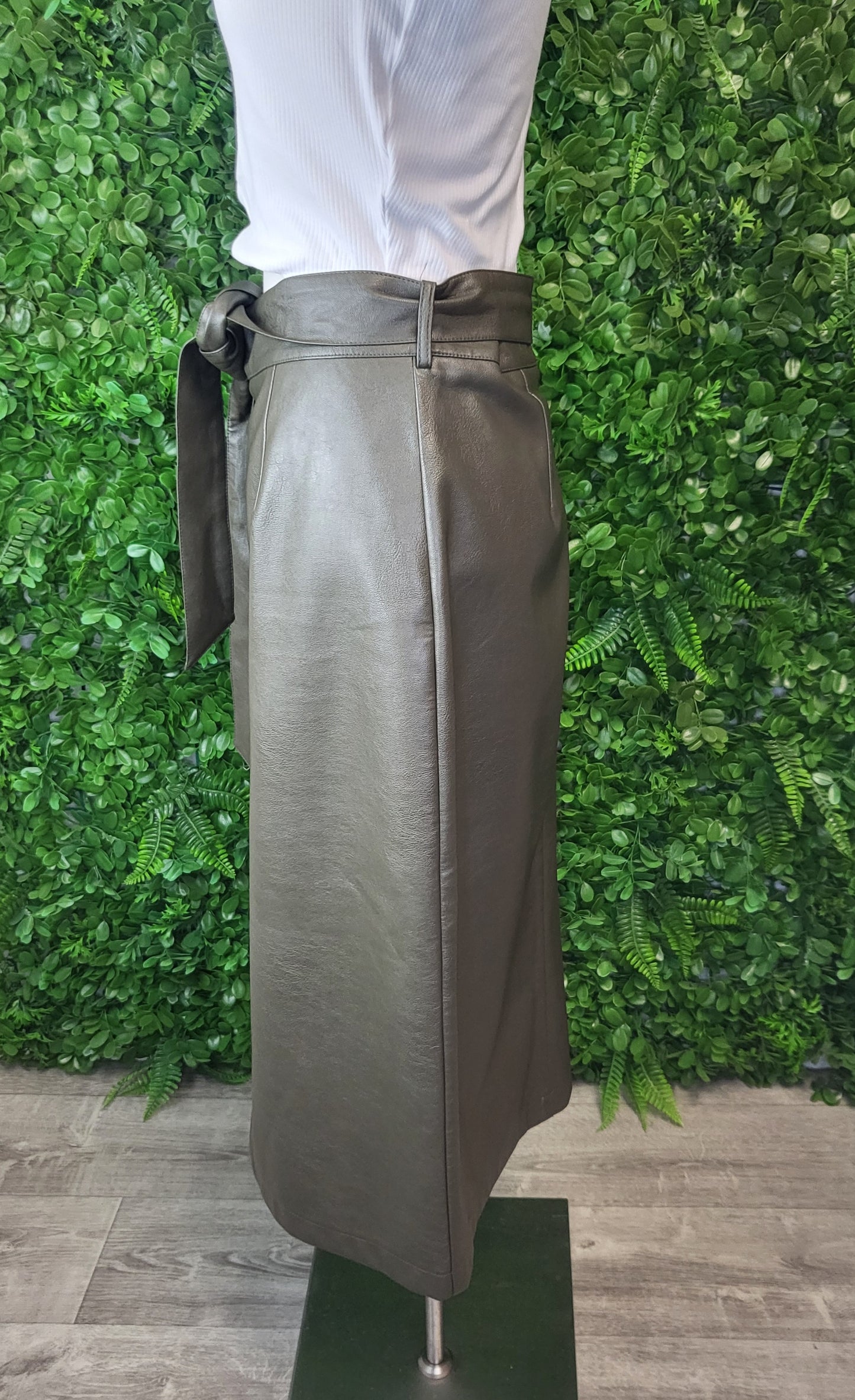 Esmaee Khaki Mineral Midi Skirt (14)